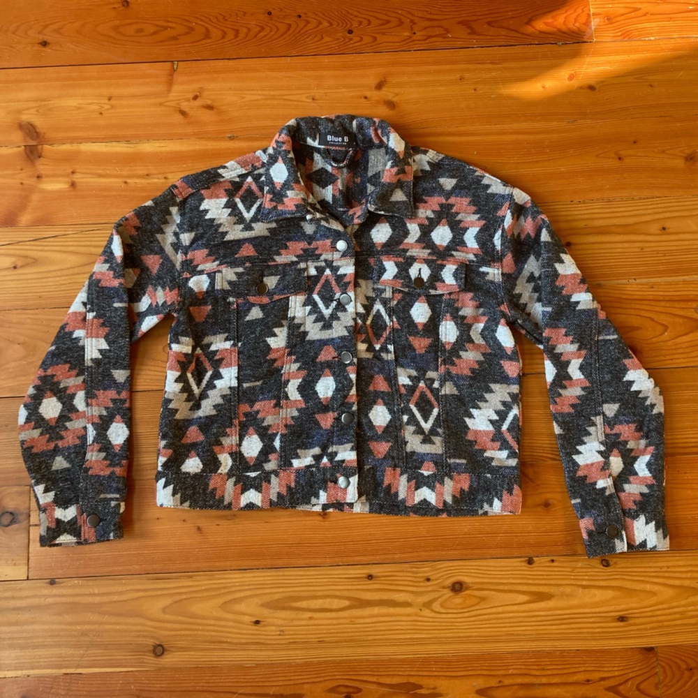 Blue B Aztec Patterned Jacket